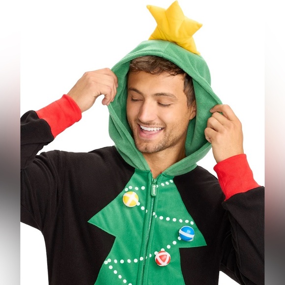 Tipsy Elves CHRISTMAS TREE BALL VELCRO TOSS GAME JUMPSUIT/ONESIE | NEW/NWOT🎄🎄 - Picture 4 of 16